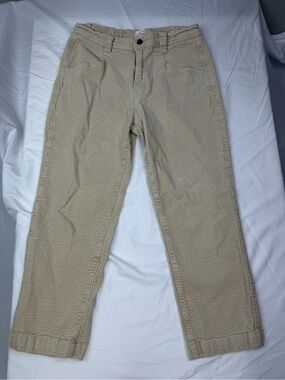 bohme Beige Straight Leg Seersucker Pants